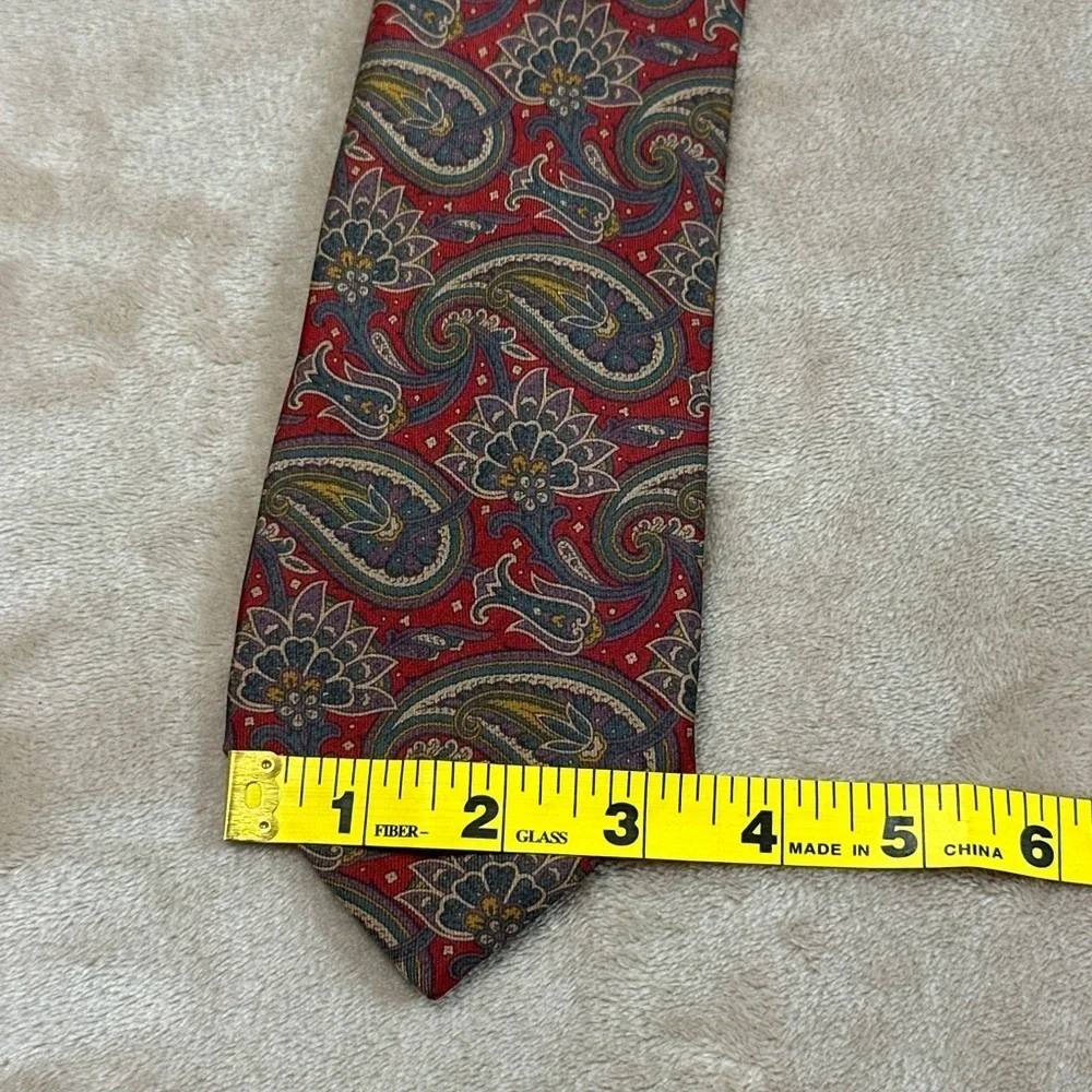 Valentino Fashion Styles Maroon Blue Paisley Silk Tie